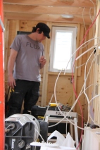 Brandon from Flux Electrical surveying his great work.