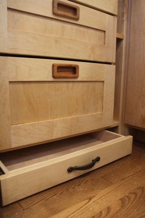 Toe kick drawer, can be opened with your toes!